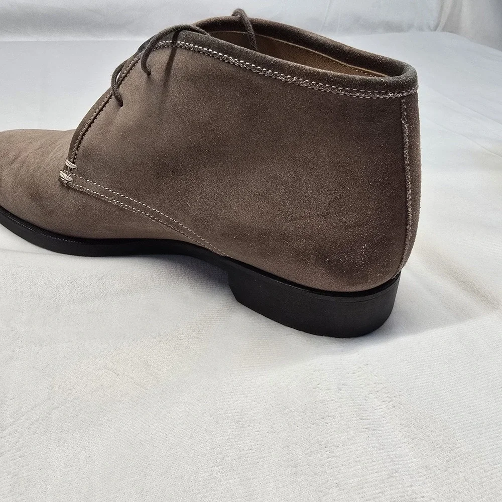 Di Bianco Suede Chukka Boots Men Size 8.5 Made In Italy Brown‎